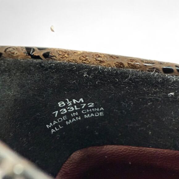 Vintage 90s‎ Snakeskin Block Heel Pumps 8.5 – Square Toe Office Siren Retro Y2K - Picture 6 of 7